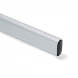 TUBO OVAL 30X15 1mm ALUMNIO PLATA MATE