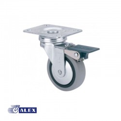 RUEDA GIRATORIA C/FRENO 25KG GRIS 1-0548