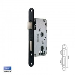 CERRADURA EMBUTIR 4010P 50mm C/RDO SIN CILINDRO NEGRO TESA