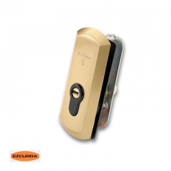ESCUDO SEGURIDAD 424-P ESMALTADO ORO EZCURRA