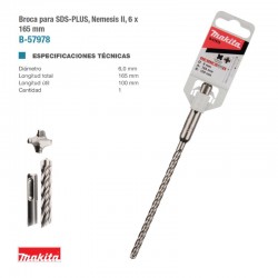 BROCA SDS 6x100x165mm NEMESIS MAKITA