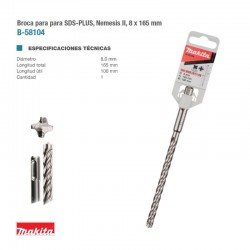 BROCA SDS 8x100x165mm NEMESIS MAKITA