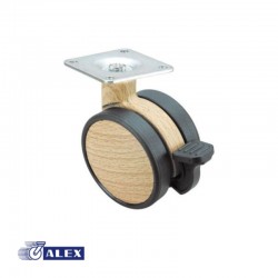 RUEDA GIRAT FRENO 50 MADERA HAYA 1-0629