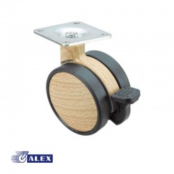 RUEDA GIRAT FRENO 75 MADERA HAYA 1-0631