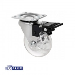 RUEDA GIRAT FRENO 75 TRANSPARENTE 1-0662