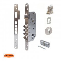 CERRADURA 700B/50 REDONDO CR MATE  DS15 3030 ESCUDO 410P EZCURRA