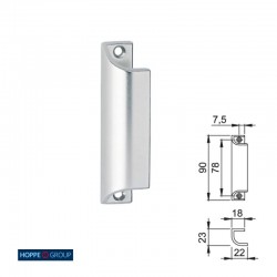 TIRADOR BALCONERA 430 90mm F1 ALUMINIO PLATA HOPPE