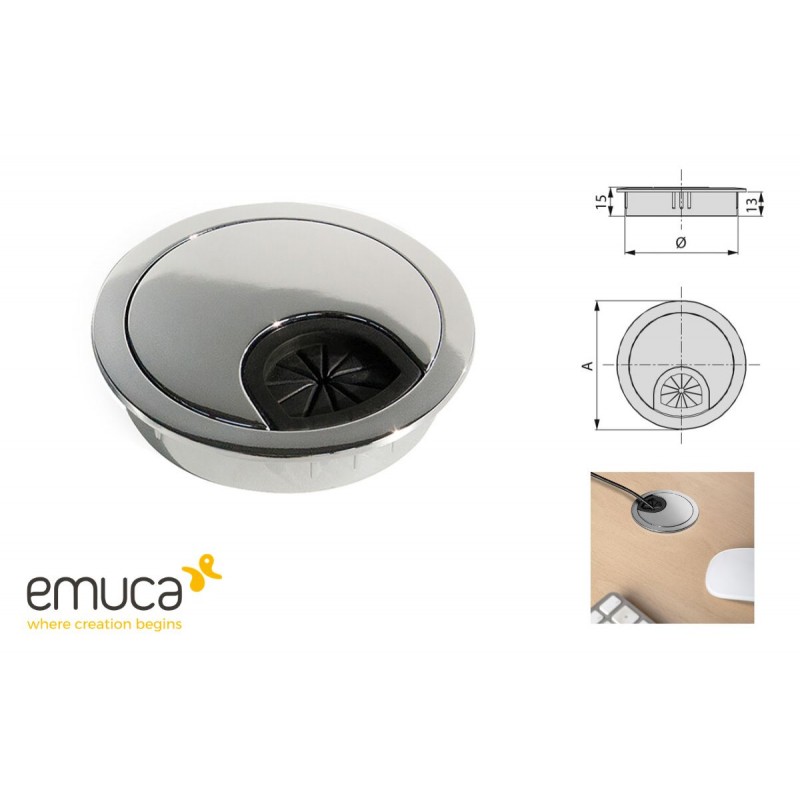 PASACABLES CROMO Ø60mm 5006711 EMUCA