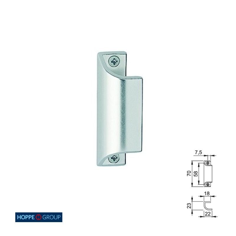 TIRADOR BALCONERA 430 70mm F1 ALUMINIO PLATA HOPPE