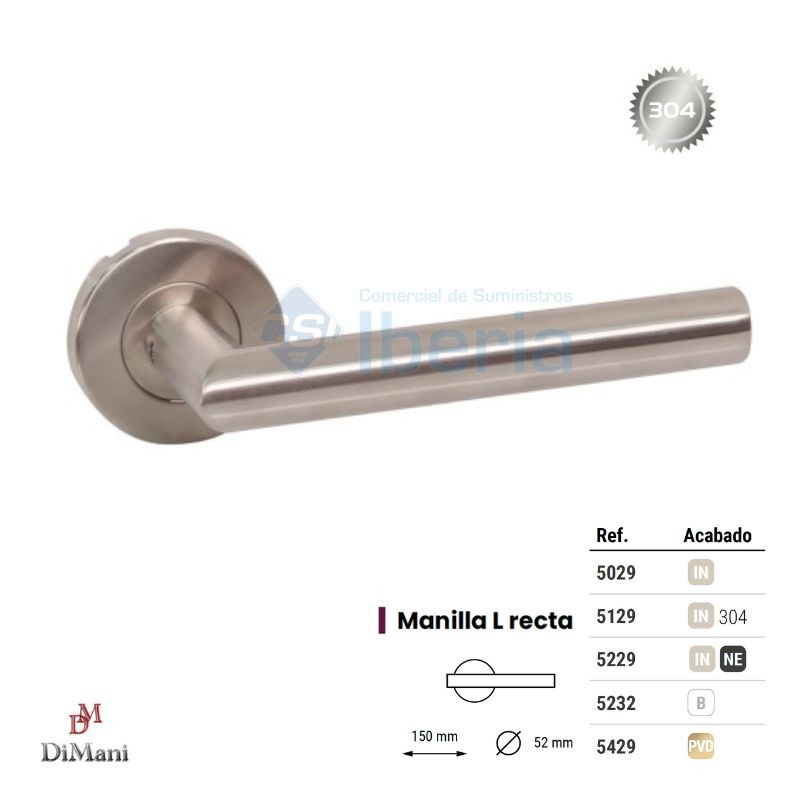 MANILLA JGO 5129 C/ROS L RECTA INOX 304