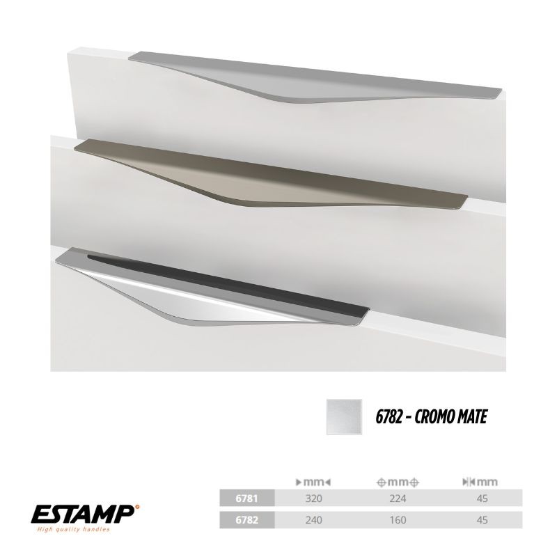 TIRADOR 240/160 mm CROMO MATE 6782-800