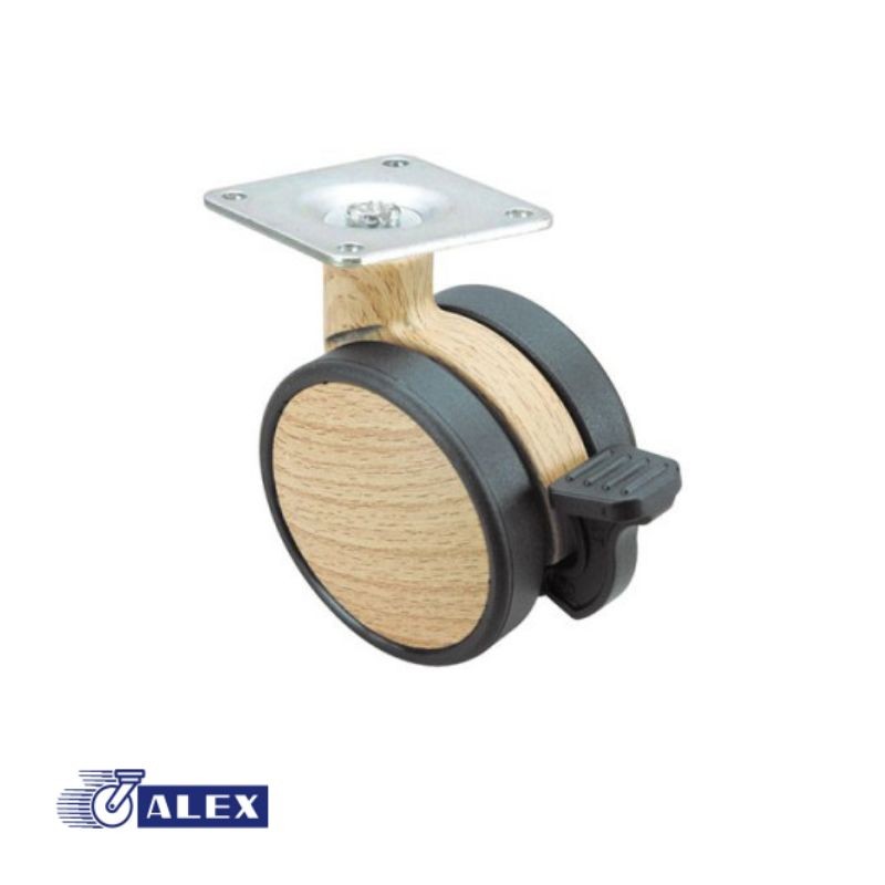RUEDA GIRAT FRENO 50 MADERA HAYA 1-0629
