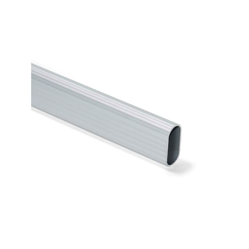 TUBO OVAL 30X15 1mm ALUMNIO PLATA MATE