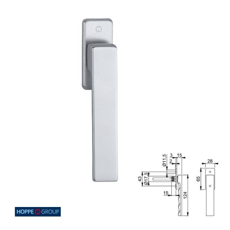 MANILLA VENTANA TOULON 0737FL/U34FL F1 PLATA HOPPE
