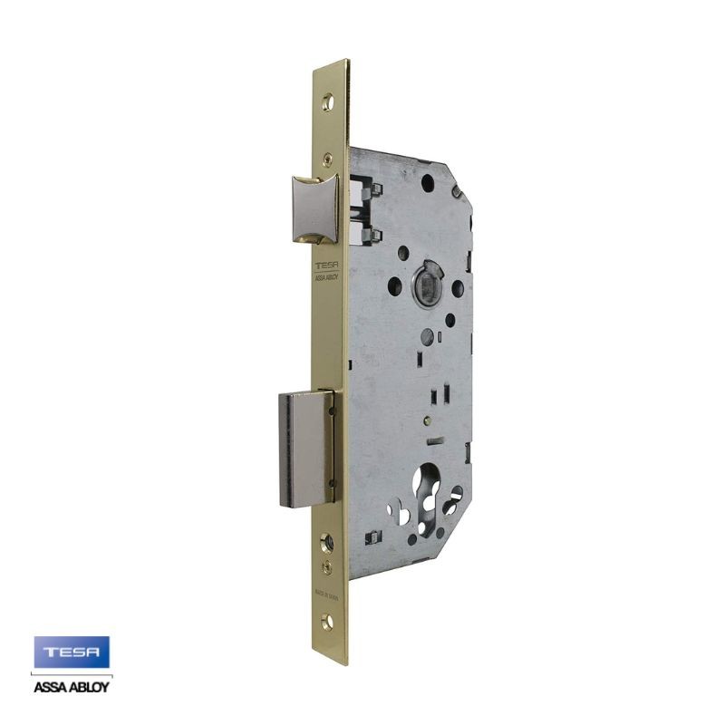 CERRADURA EMBUTIR 4030/50 C/CUAD S/CIL HIERRO LATONADO TESA