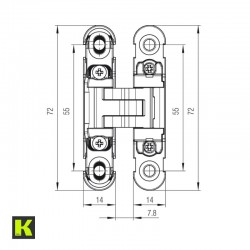 BISAGRA OCULTA K6100 CROMO SATINADO