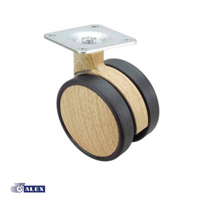 RUEDA GIRATORIA 80KG MADERA HAYA 1-0628