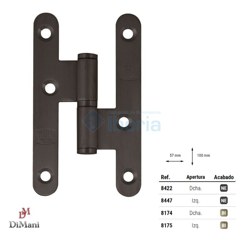 PERNIO 100X57 S/R HIERRO NEGRO IZDO 8447