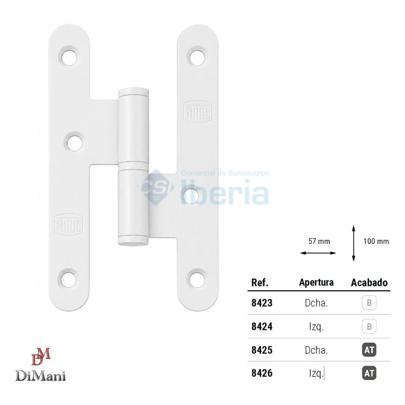 PERNIO 100X57 S/R HIERRO BLANCO DCH 8423