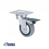 RUEDA GIRATORIA C/FRENO 25KG GRIS 1-0548