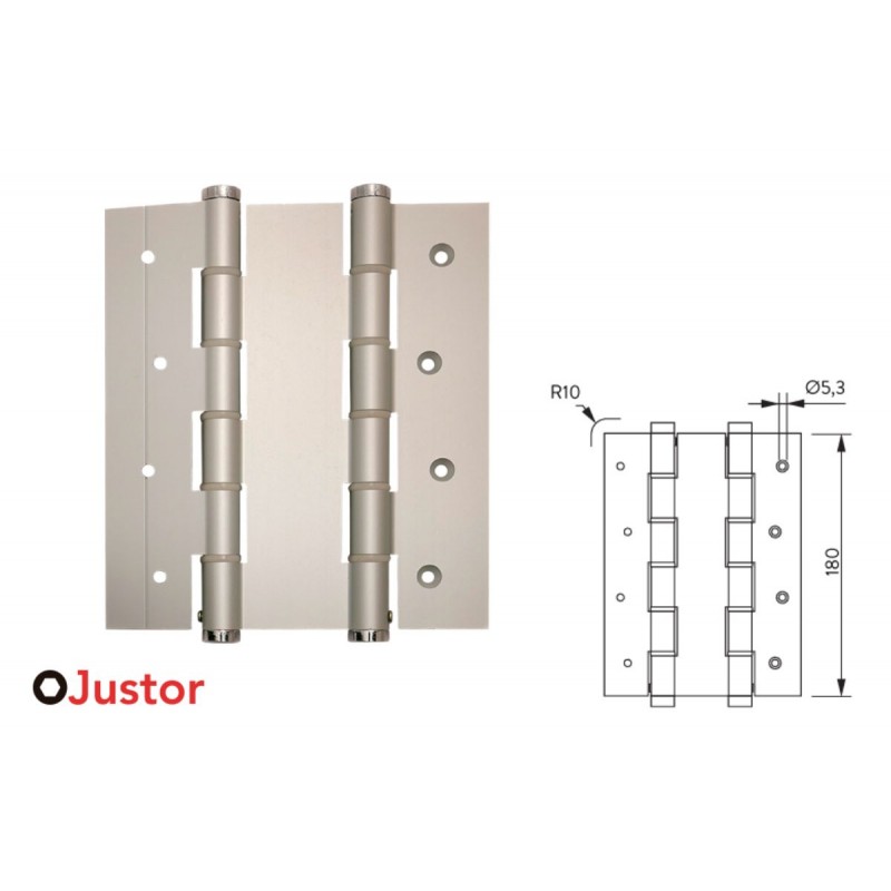 BISAGRA MUELLE DA 180mm 2Ud PLATA JUSTOR