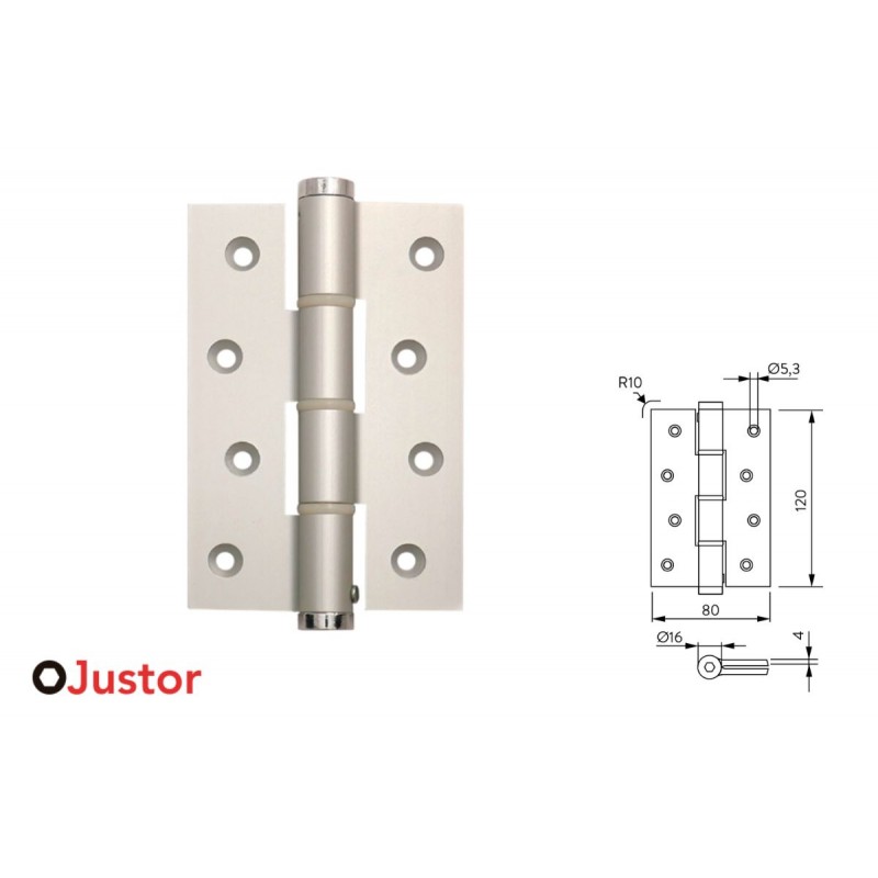 BISAGRA MUELLE SA 120mm 2Ud PLATA JUSTOR