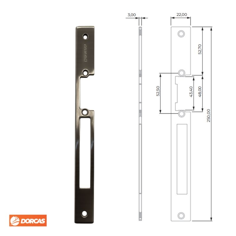 ARMADURA ABREPUERTAS L INOX
