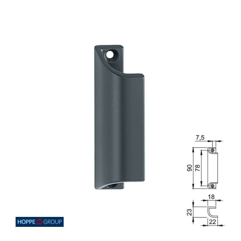 TIRADOR BALCONERA 430 90mm F9714 NEGRO HOPPE