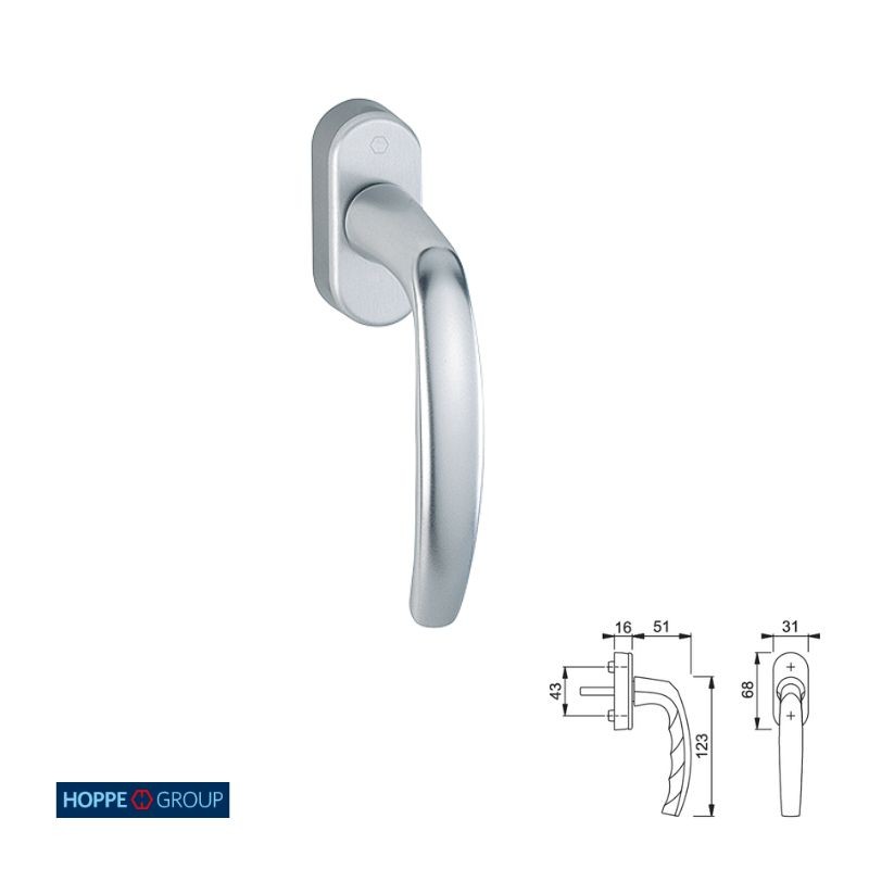 MANILLA VENTANA ATLANTA 0530/US952 32-42 F1 PLATA HOPPE