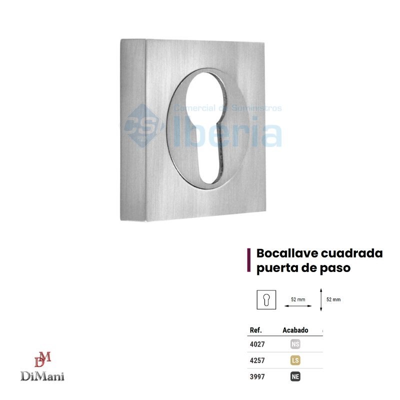BOCALLAVE JGO 4027 R/CUAD ZAMAK NIQUEL