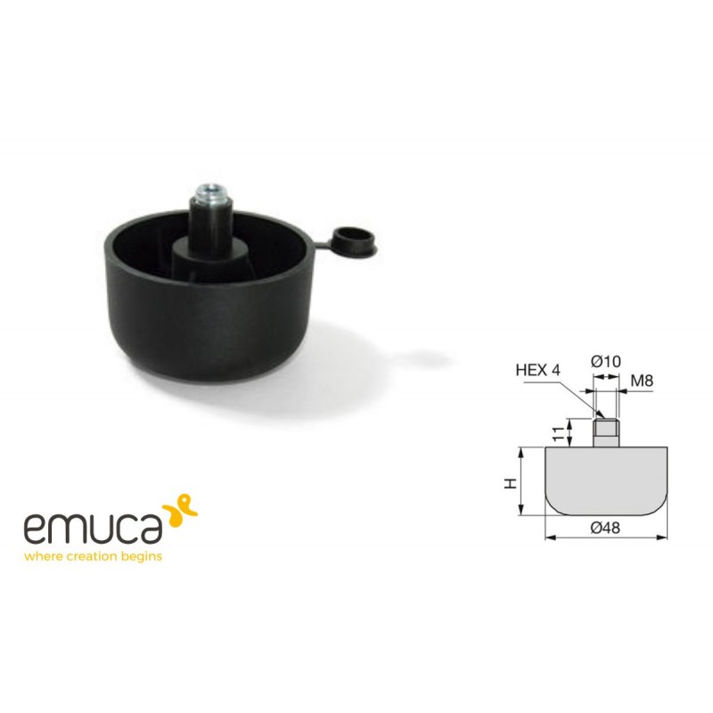 PATA NIVELADOR INT D48x45 NEGRO EMUCA