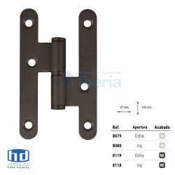 PERNIO 100X57 S/REM INOX NEGRO DCHA 8119