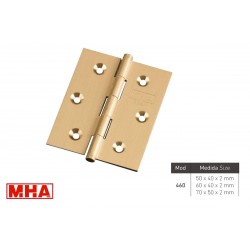 BISAGRA 460 S/RTE. 60x40mm LATON MATE