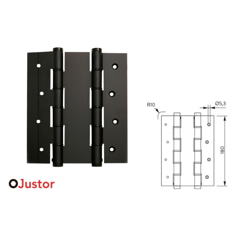 BISAGRA MUELLE DA 180mm 2Ud NEGRO JUSTOR