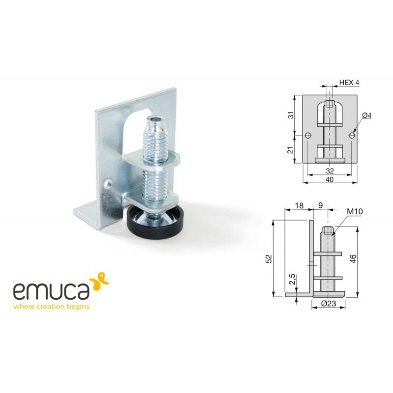 NIVELADOR DE MUEBLES D22mm M10 CINCADO