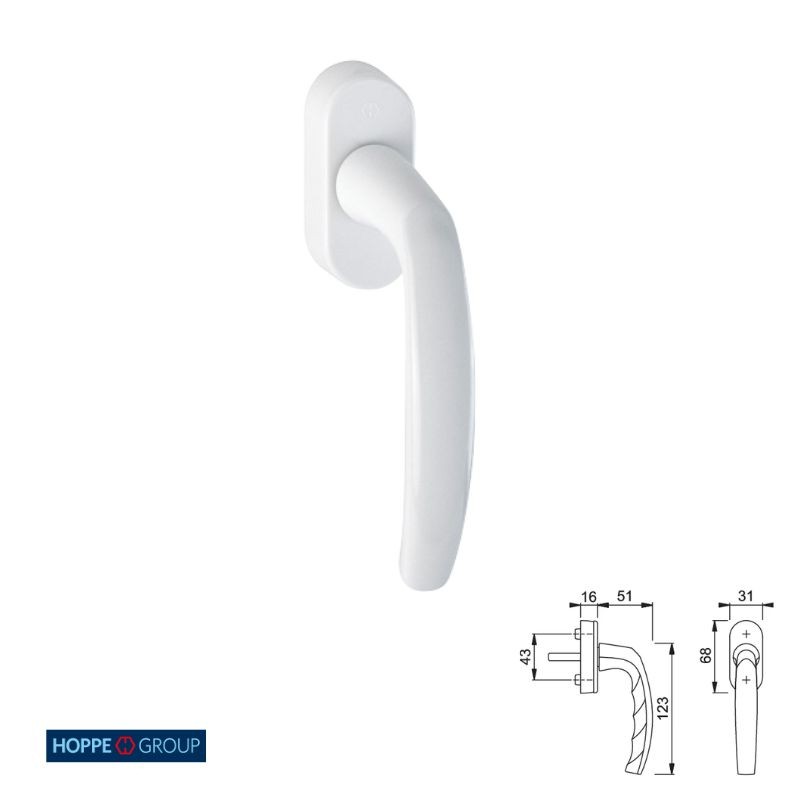 MANILLA VENTANA 0530 US952 32-42 F9016 BLANCO HOPPE