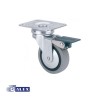 RUEDA GIRATORIA C/FRENO 25KG GRIS 1-0548