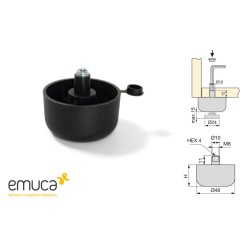 PATA NIVELADOR INT D48x27 NEGRO EMUCA