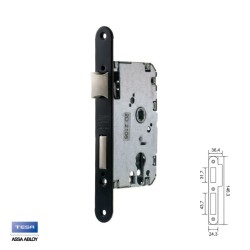 CERRADURA EMBUTIR 4010P 50mm C/RDO SIN CILINDRO NEGRO TESA