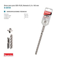 BROCA SDS 8x100x165mm NEMESIS MAKITA