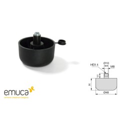 PATA NIVELADOR INT D48x45 NEGRO EMUCA