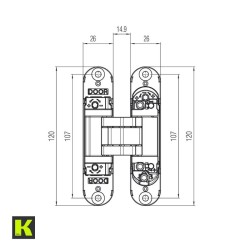 BISAGRA OCULTA K7000 CROMO SATINADO KRONA