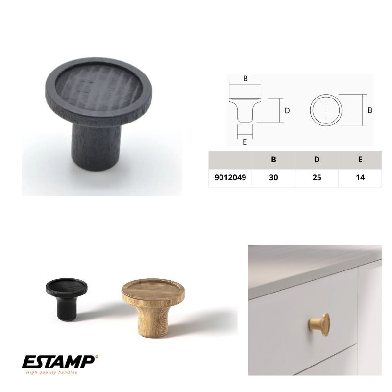 TIRADOR POMO 9012 30mm WENGUE BARNIZ